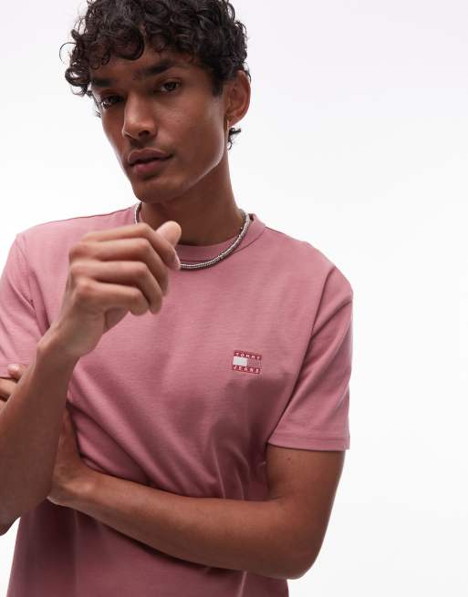 Tommy Jeans – Różowy T-shirt z naszywką, 2 z 4