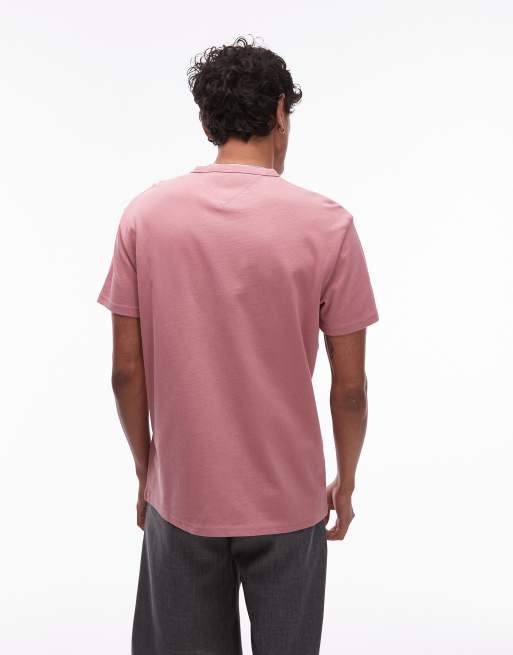 Tommy Jeans – Różowy T-shirt z naszywką, 3 z 4