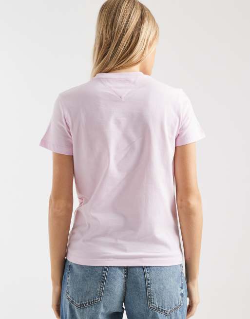 Tommy Jeans – Różowy T-shirt z wypukłym logo, 3 z 4