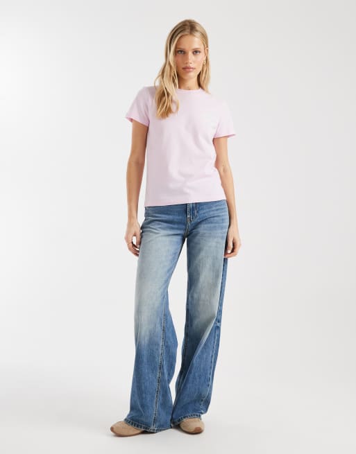 Tommy Jeans – Różowy T-shirt z wypukłym logo, 4 z 4