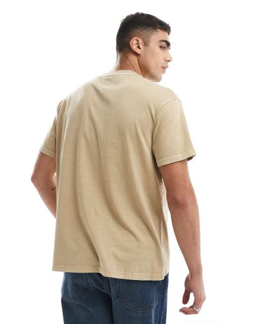 Tommy Jeans - Ruimvallend T-shirt met badge in lichtbruin, 3 van 4