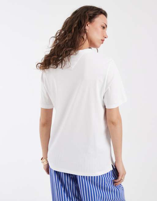 Tommy Jeans - Ruimvallend T-shirt met geschreven logo in wit, 3 van 4