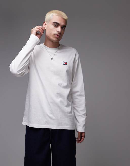 Tommy Jeans - Ruimvallend T-shirt met lange mouwen in wit, 2 van 4