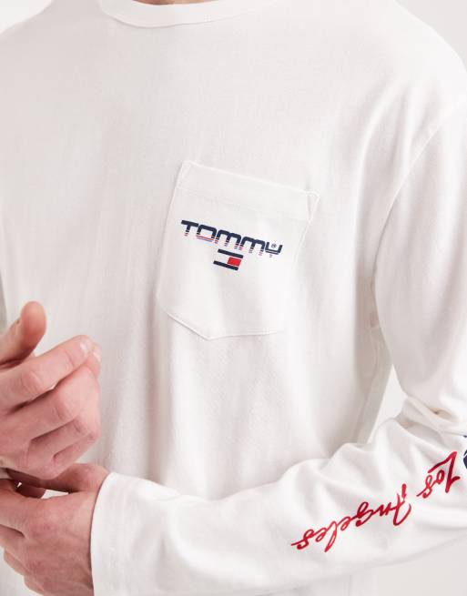 Tommy Jeans - Ruimvallend T-shirt met lange mouwen in wit, 3 van 5