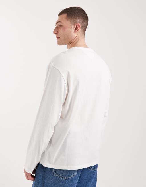 Tommy Jeans - Ruimvallend T-shirt met lange mouwen in wit, 5 van 5