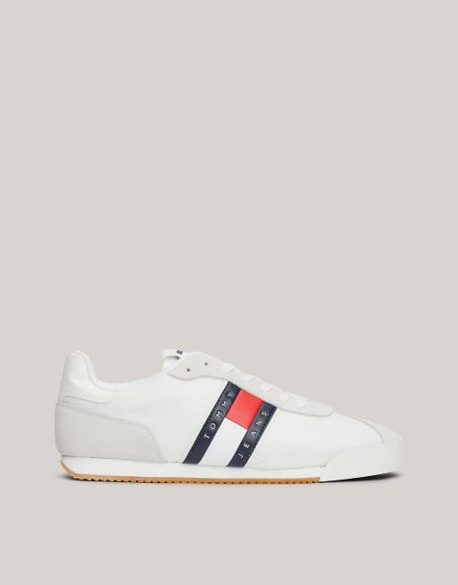 Tommy Jeans – Runner-Sneaker in Weiß mit Strukturmix