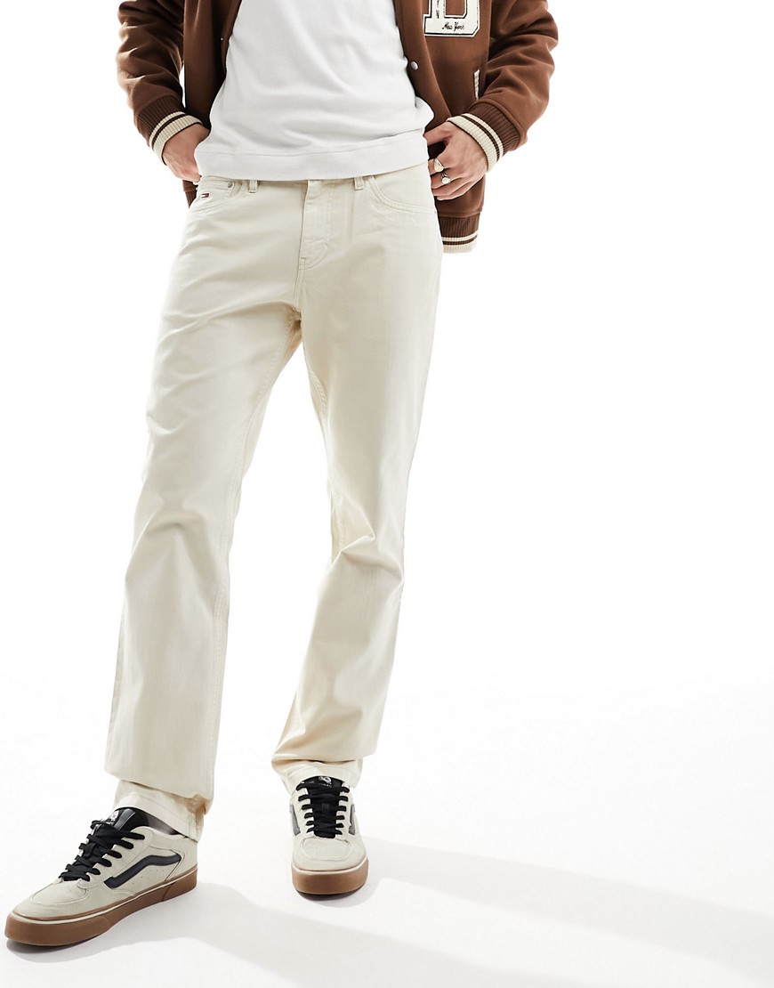 Tommy Jeans Ryan garment dye pants in off white-Neutral