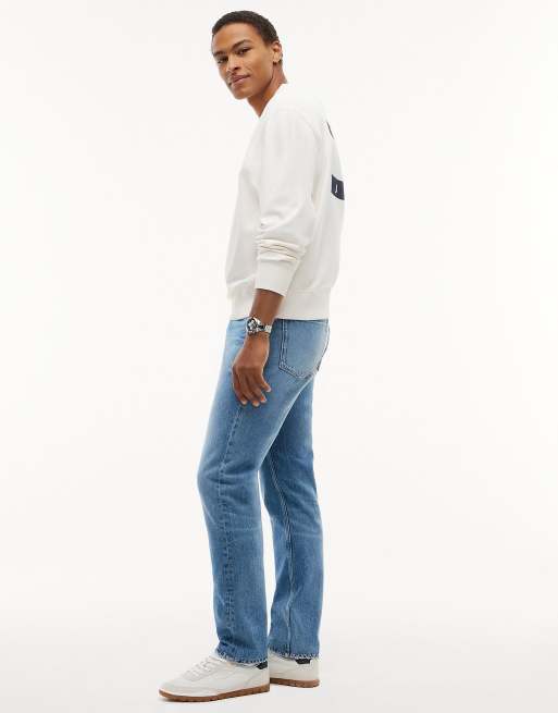 Tommy Jeans Ryan slim straight distressed jeans in denim medium, 3 of 7