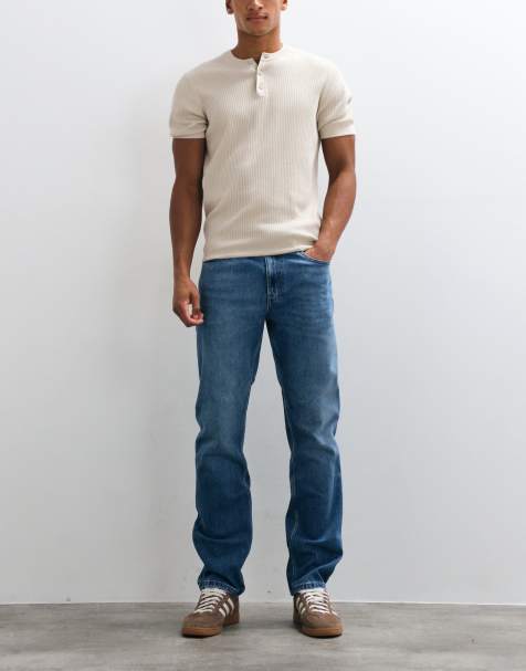 Tommy Jeans Ryan slim straight fit jeans i mellemvask blå - view 1