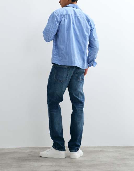 Tommy Jeans Ryan slim straight fit jeans in dark wash blue, 2 of 5