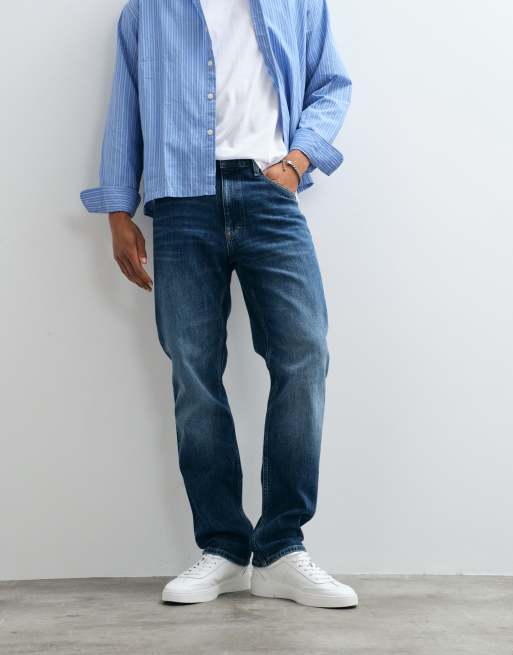 Tommy Jeans Ryan slim straight fit jeans in dark wash blue, 4 of 5