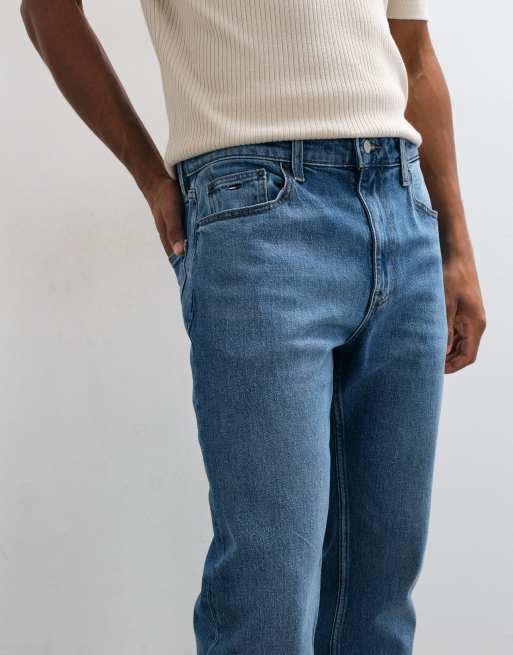 Tommy Jeans Ryan slim straight fit jeans in mid wash blue, 4 of 5