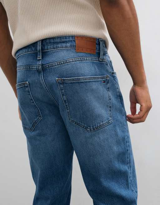 Tommy Jeans Ryan slim straight fit jeans in mid wash blue, 5 of 5