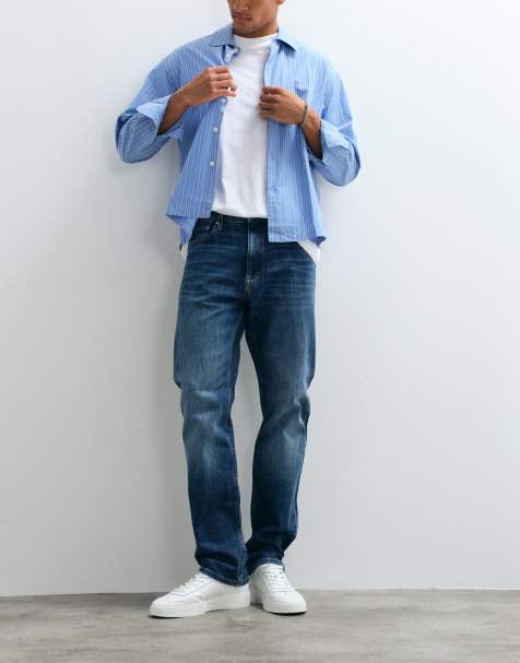 Tommy Jeans - Ryan - Smalle jeans met rechte pasvorm in blauw met donkere wassing - view 1