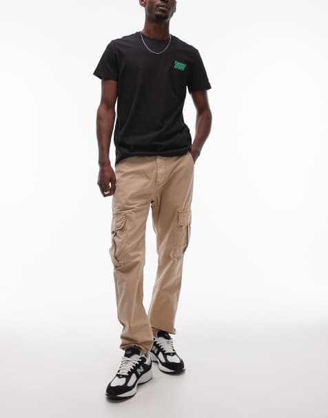 Tommy Jeans Ryan straight leg cargo pants in beige - view 1
