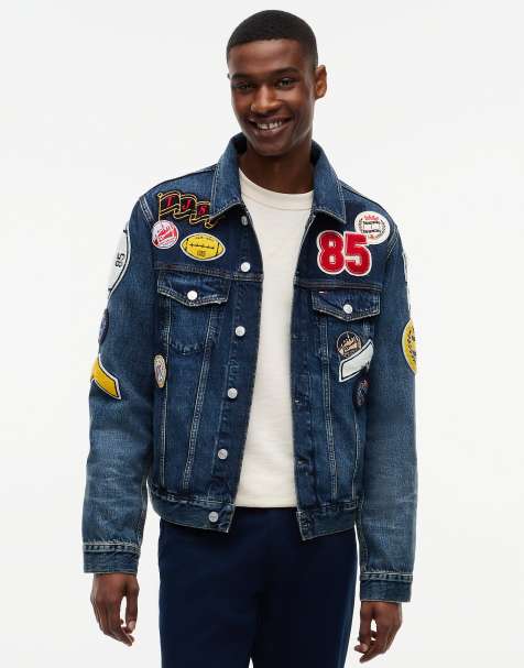 Tommy Jeans Ryan tommy badge denim trucker jacket in dark blue - view 1