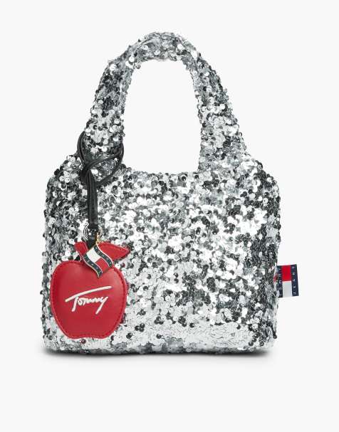 Tommy Jeans sac cabas à logo en sequins avec breloque argenté - view 1