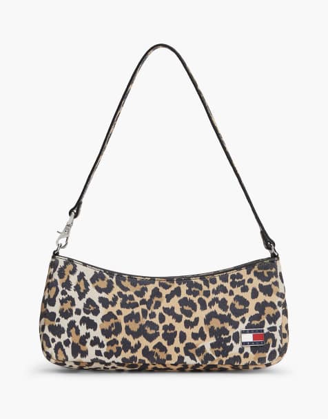 Tommy Jeans sac porté épaule en daim à imprimé léopard - view 1