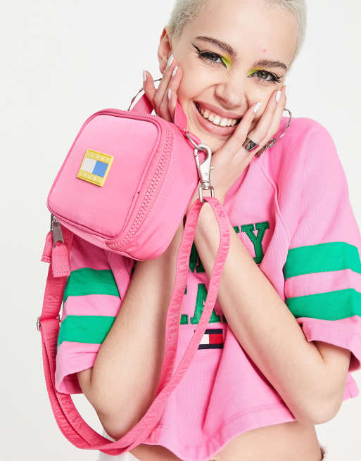 Tommy Jeans - Sac pour appareil photo avec logo drapeau - Rose