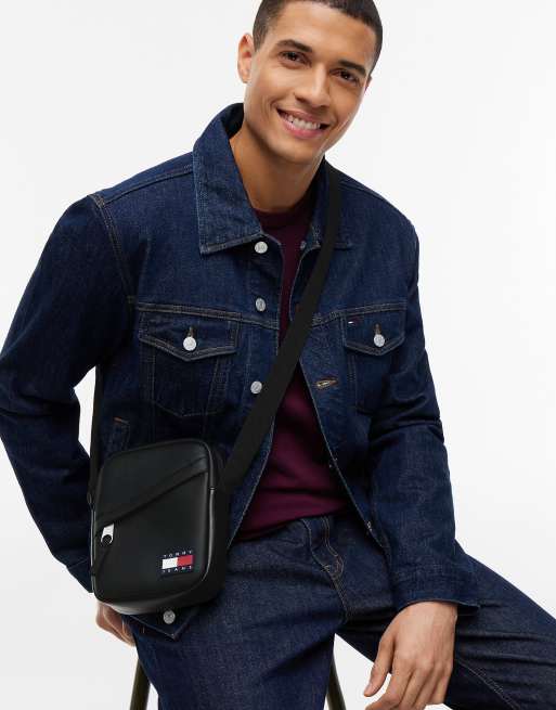 Tommy Jeans sac reporter bandoulière noir avec logo caoutchouté Essential, 2 de 5