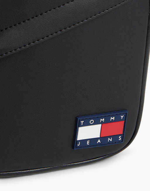Tommy Jeans sac reporter bandoulière noir avec logo caoutchouté Essential, 5 de 5