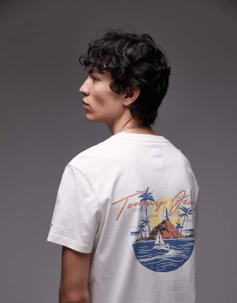 Tommy Jeans sailing back print graphic t-shirt in white - view 1