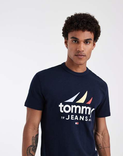 Tommy Jeans sailing logo t-shirt in navy - view 1