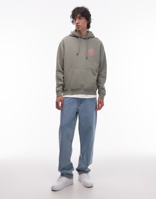 Tommy Jeans - Salviegrøn hættetrøje med grafisk cirkellogo bagpå, 2 af 5