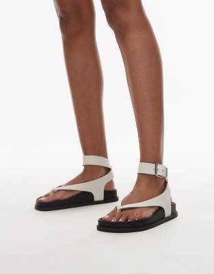 Tommy Jeans - Sandalen in Weiß mit Knöchelriemen