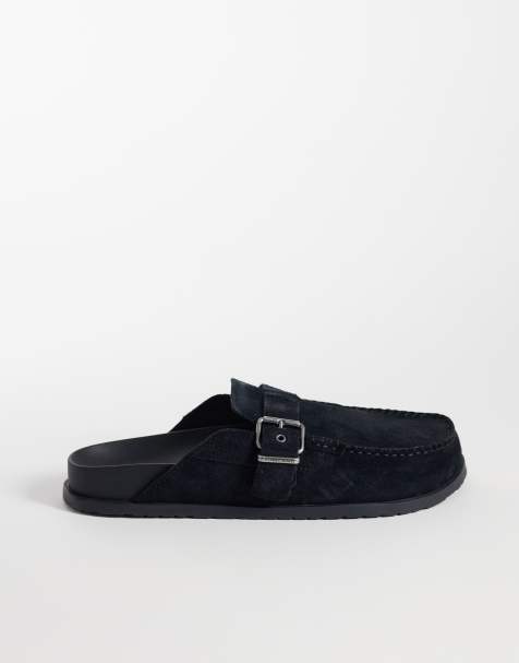 Tommy Jeans - Sandalias negras estilo mules de ante auténtico - view 1
