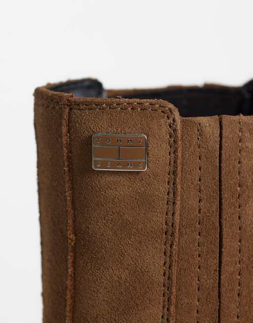 Tommy Jeans Sasha cowboyboots i äkta mocka i tan, 3 av 4