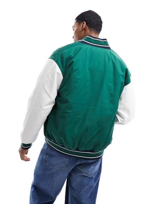 Denim and 2024 twill letterman jacket