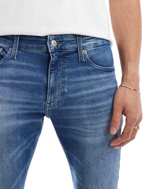 Tommy Jeans – Scanton – Mellanblå, smala jeans med revor, 5 av 5