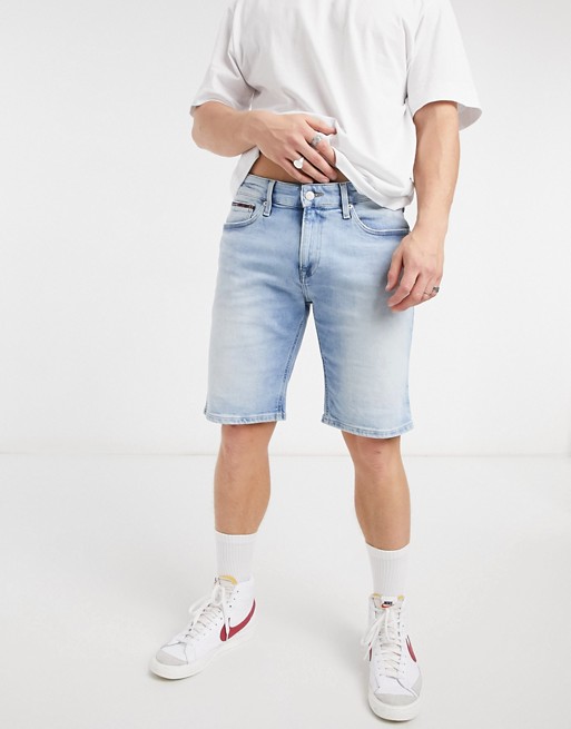 Tommy Jeans scanton slim denim shorts in blue