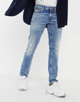 slim straight distressed jeans