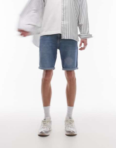 Tommy Jeans Scanton slim turn up denim shorts in medium wash - view 1