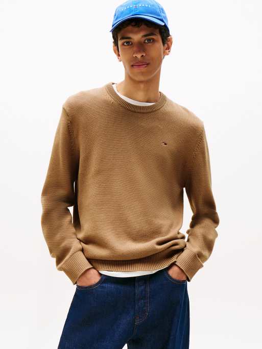 Tommy Jeans – Schmaler einfarbiger Pullover mit Rundhalsausschnitt