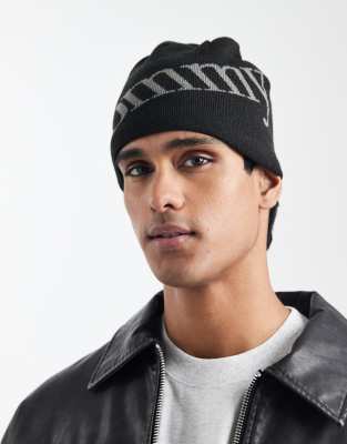 Tommy Jeans Script Beanie In Black