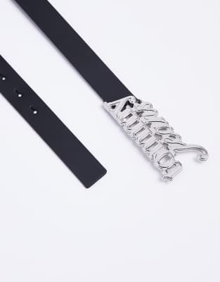 Tommy Jeans Script Logo Belt In Black