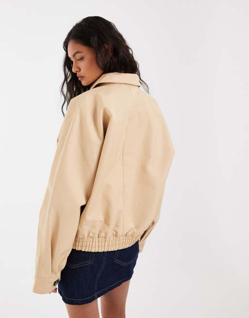 Tommy Jeans script logo coach jacket in beige, 4 of 4