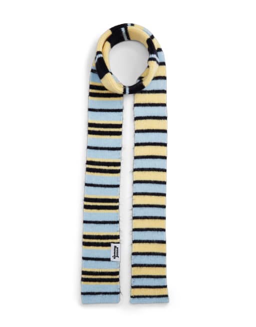Tommy Jeans script logo scarf in yellow stripe, 2 of 3