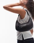 [Tommy Jeans] Tommy Jeans script logo shoulder bag in black One Size BLACK