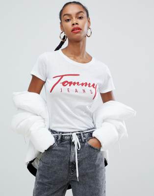 tommy jeans script t shirt
