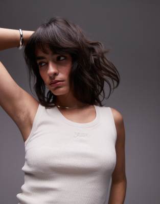 TOMMY JEANS SCRIPT RIB TANK TOP 