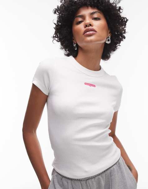 Tommy Jeans script slim T-shirt in off white - view 1