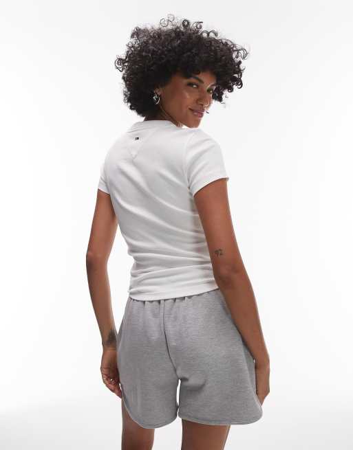 Tommy Jeans script slim t-shirt in off white, 2 of 4