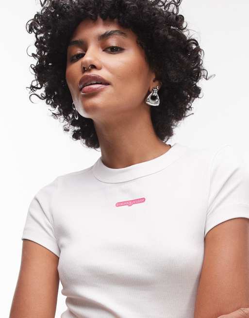 Tommy Jeans script slim t-shirt in off white, 4 of 4