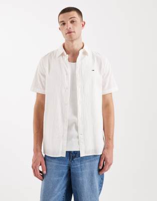 Tommy Jeans seersucker short sleeve shirt in cream ancient white 16990₽