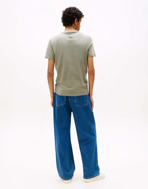 Tommy Jeans - Set van 2 extra smalle T-shirts in saliegroen en wit, 4 van 5