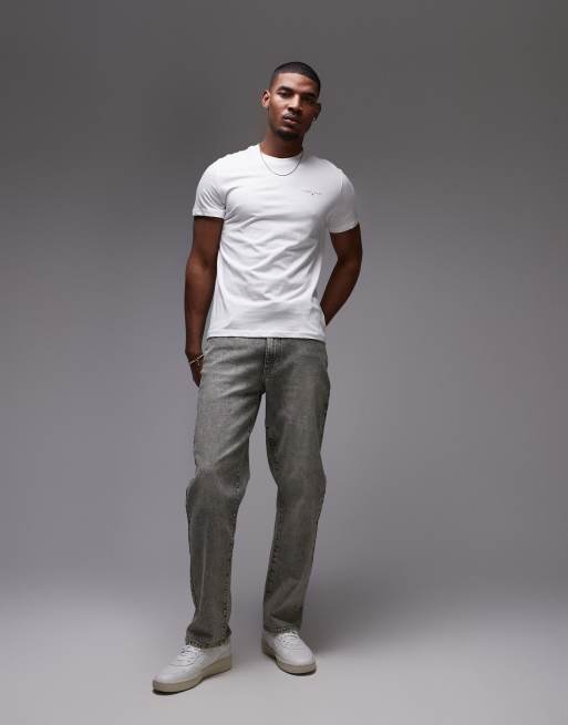 Tommy Jeans - Set van 2 T-shirts met lineair logo in zwart en wit, 3 van 4